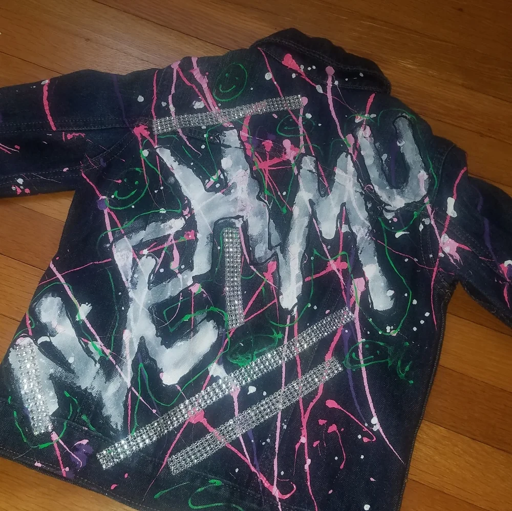 Children's Place denim jacket. Graffiti